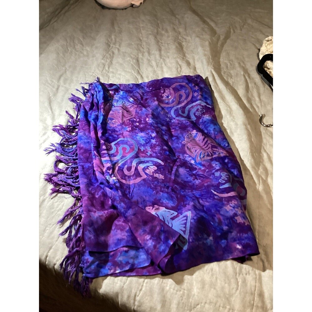 Flaming Pearl Inc. Indonesian Purple/Blue Tapestry, Mystical, Geometric Pattern